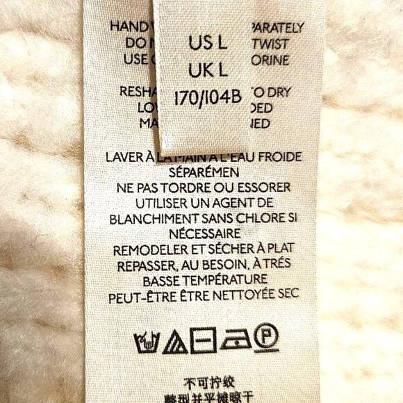 Free People Carter Sweater Ivory Pullover Balloon Sleeves Cuddly Oversized Sz LG - Picture 9 of 9